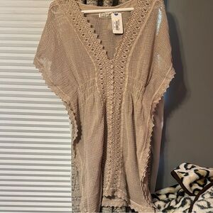 Stylish Beige Knit Cover-Up